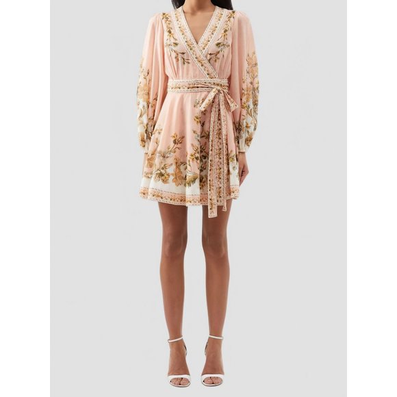 Zimmermann Chintz Floral Print Slubbed Cotton Mini Dress US 6 - Picture 3 of 11